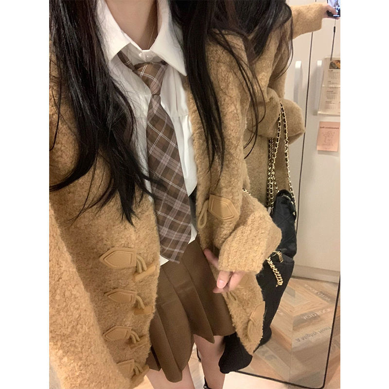 設計感小眾日系復古高級感開衫2023年新款爆款溫柔風外套女秋冬