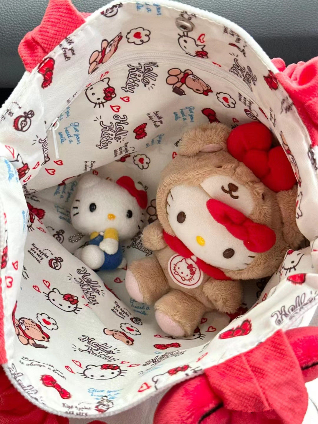 HelloKitty可爱刺绣帆布手提包斜跨单肩包便携式外出购物袋托特包