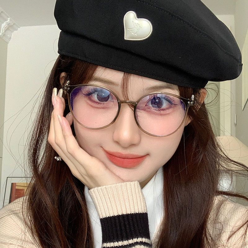 Large-frame TR90 Korean glasses for professional myopia women can be equipped with prescription astigmatism lenses to make brown eyes slimmer without makeup