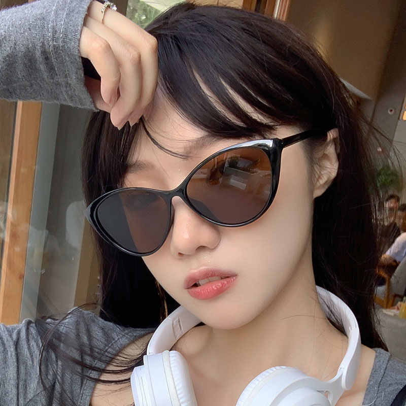 韓版貓眼墨鏡ins超輕時尚防紫外線大臉顯瘦辣妹復古太陽鏡遮陽潮