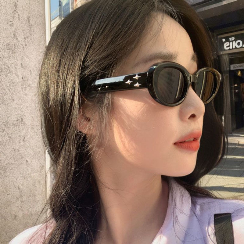 Internet celebrity dance black sunglasses for women with small faces, trendy and personalized hip-hop glasses, Korean version of trendy anti-UV sunglasses for men