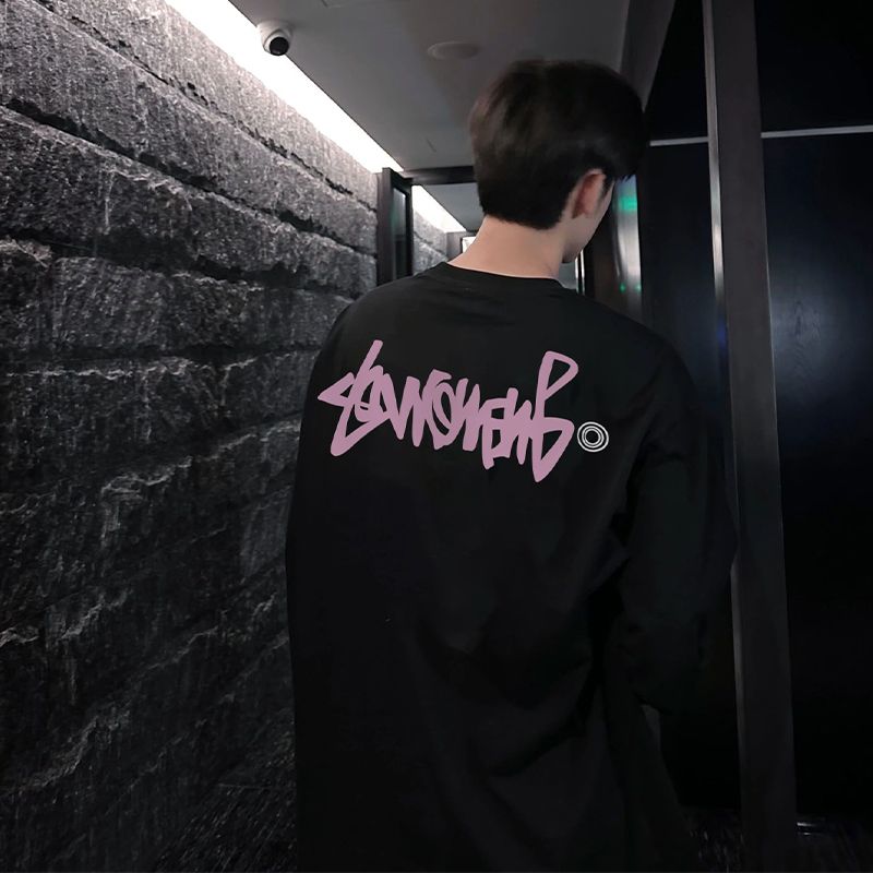 復古潮牌美式重磅春秋季打底衫內搭純棉長袖t恤男士寬鬆百搭上衣
