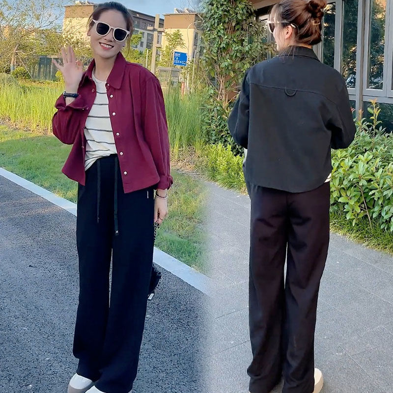 藍海奕諾短款設計感牛仔外套女2023秋季新款小個子顯瘦休閒上衣潮
