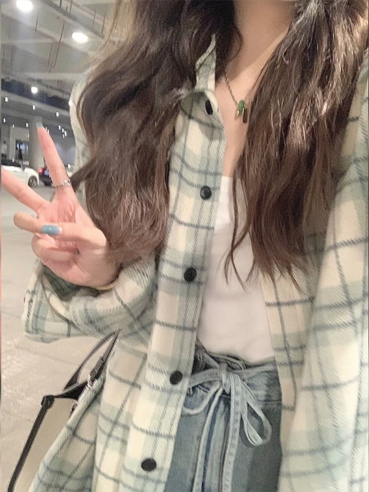 格子襯衫外套女夏款設計感小眾2023新款春秋防曬法式襯衣長袖上衣