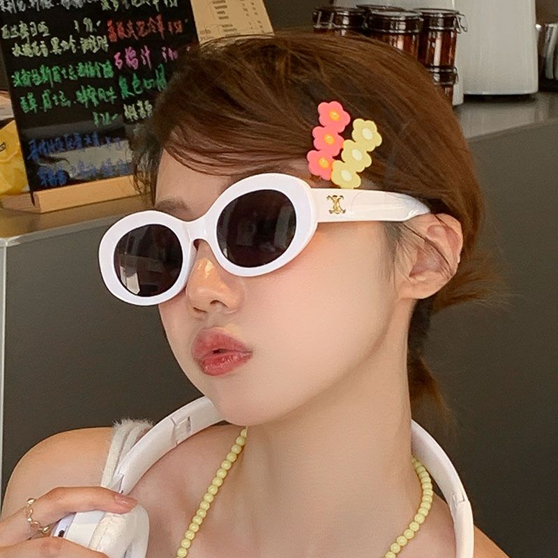2023 new style sunglasses for women with high-end sense ins retro Internet celebrity cat-eye big face driving sunglasses summer sun protection