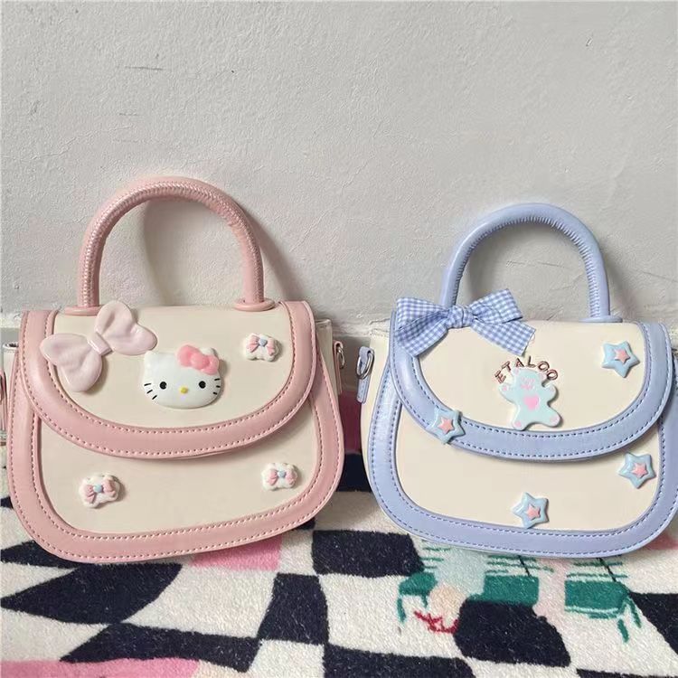 2023 new original girly mini saddle bag dopamine pink KT cat Y2K Japanese hand-held crossbody bag