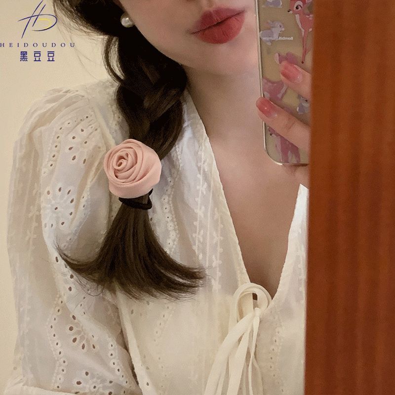 ins玫瑰系列发圈发绳2023新款韩国气质设计款头饰扎头发发饰女