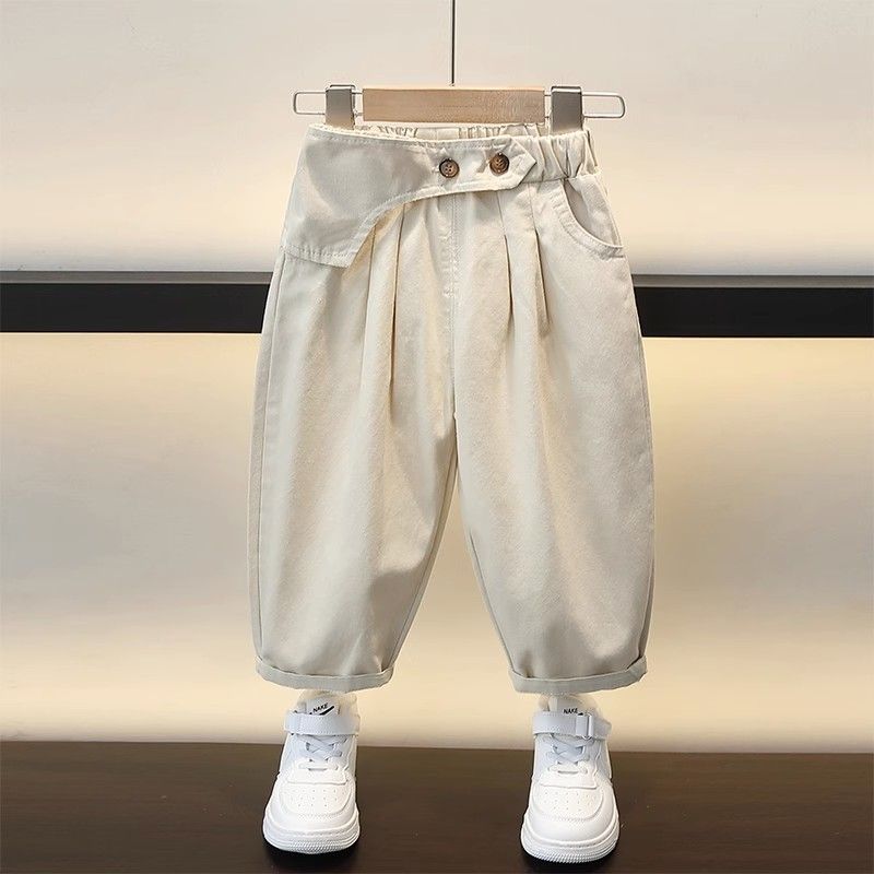 Boys' pants spring and autumn children's  new early autumn baby white 6 casual pants 1 loose 5 autumn 4 years old