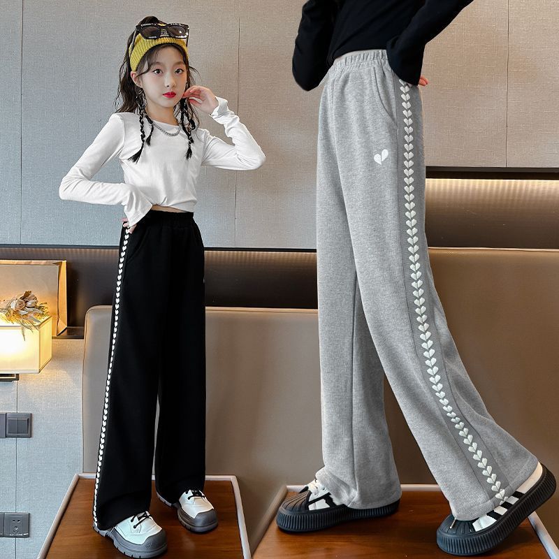 女童褲子春秋2023新款秋裝中大童休閒運動長褲秋季衛褲兒童牛仔褲