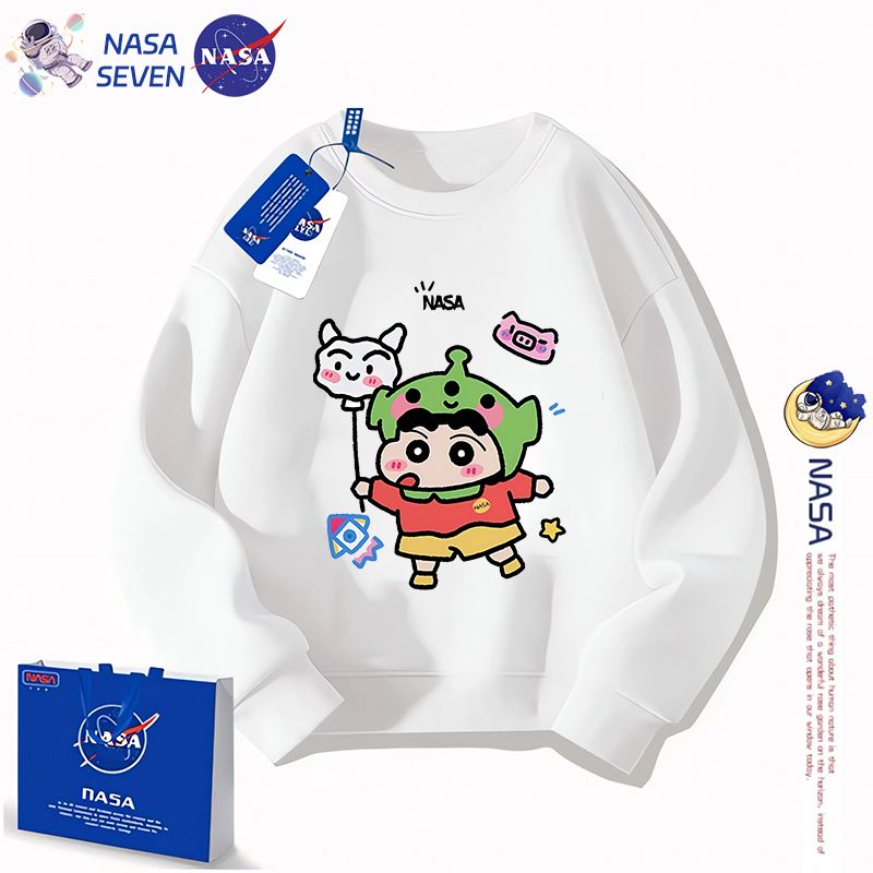 NASA Crayon Shin-chan children's sweatshirt autumn and winter cartoon pure cotton long-sleeved boys and girls fashionable and dynamic superman top