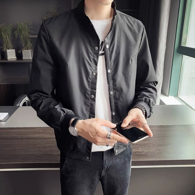 韓版立領外套男2023秋季新款潮男夾克痞帥棒球服帥氣潮流春秋上衣
