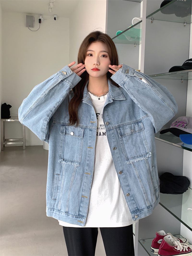 春秋季牛仔外套女網紅新款韓版小眾設計感寬鬆BF風別致上衣ins潮