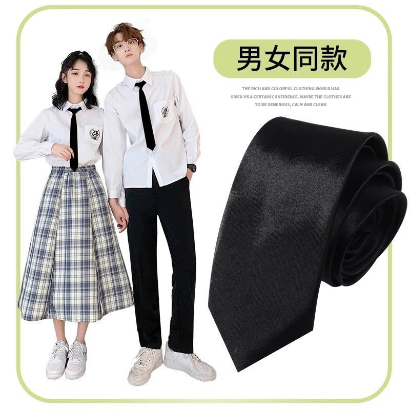 韓版黑色領帶男休閒襯衫裝飾女潮流手打學院風細窄學生表演領帶