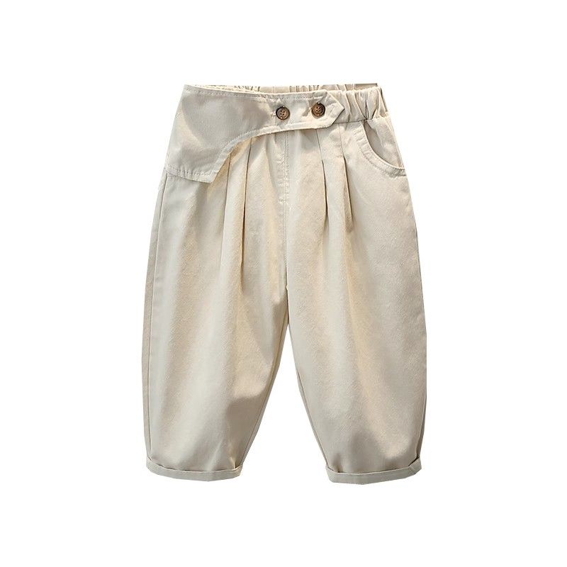 Boys' pants spring and autumn children's  new early autumn baby white 6 casual pants 1 loose 5 autumn 4 years old