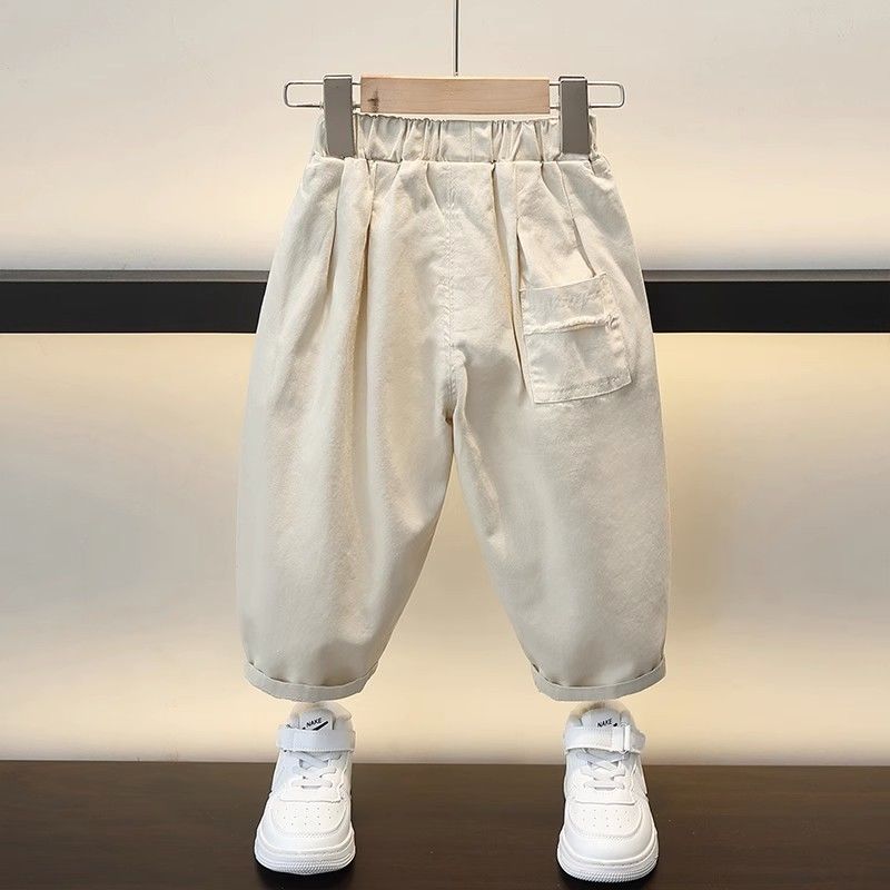 Boys' pants spring and autumn children's  new early autumn baby white 6 casual pants 1 loose 5 autumn 4 years old