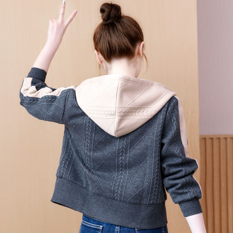 短外套女2023秋新款連帽時尚百搭休閒洋氣韓版棒球服減齡女裝夾克