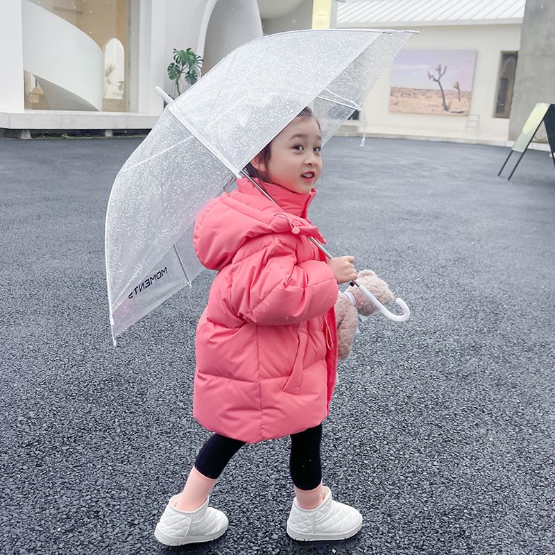 女童羽绒棉服冬装2023新款女宝宝洋气加厚中长款棉衣儿童冬季棉袄