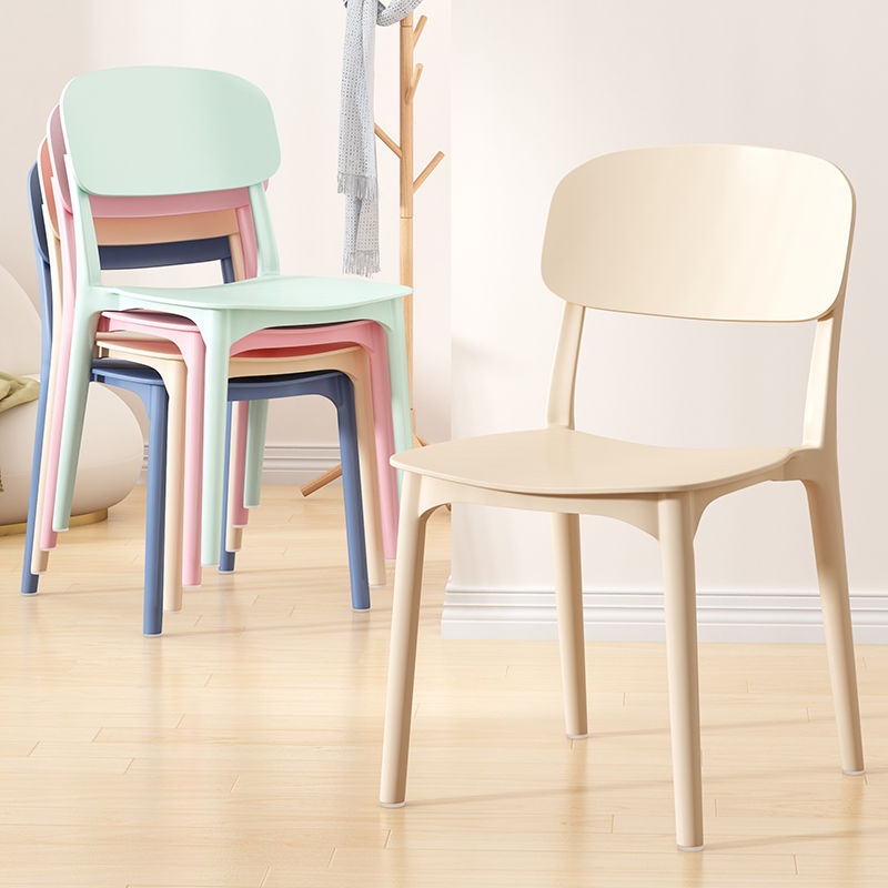 塑料椅子靠背家用北欧加厚餐椅现代简约书桌凳子网红大排档牛角椅