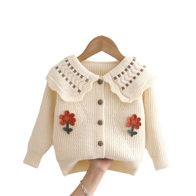 女童婴儿针织开衫2023秋新款洋气毛衣外套女宝宝外穿可爱韩版上衣