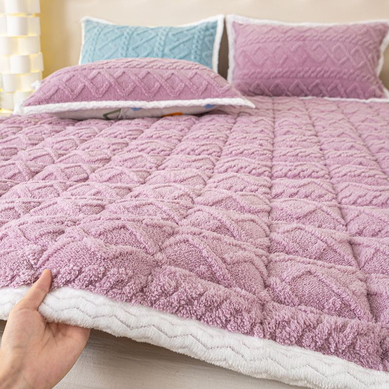 獭兔毛牛奶绒床垫软垫家用冬季珊瑚绒床褥薄垫子保暖加厚毯子铺底