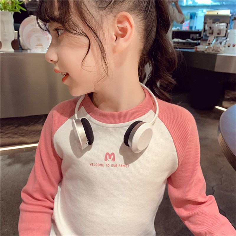 Girls long-sleeved T-shirt spring and autumn  new children's autumn bottoming shirt little girl fashionable autumn top trend