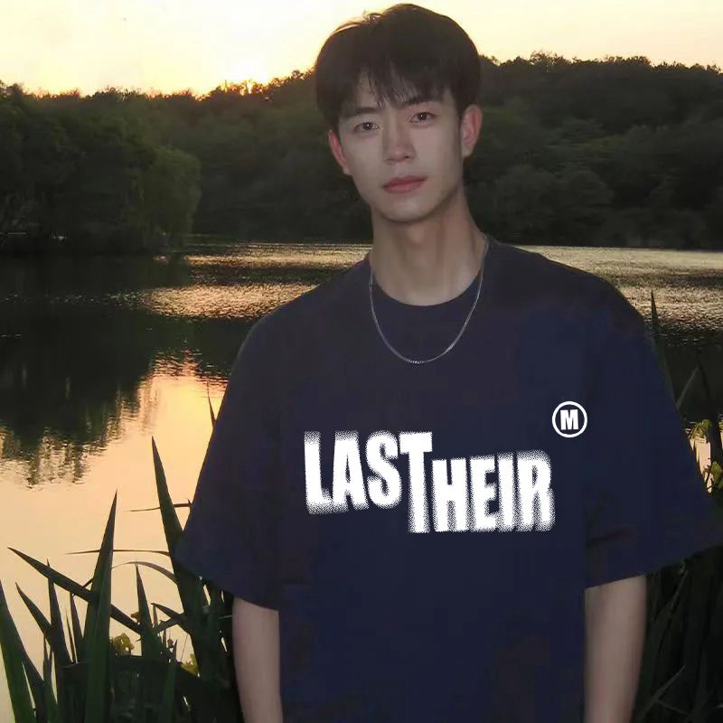 ins潮牌新款字母印花短袖夏季男裝高街痞帥寬鬆圓領半袖情侶上衣