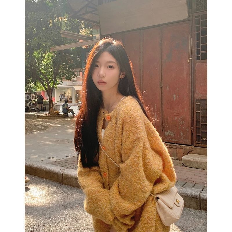 早秋新款韓版毛衣女小眾設計感針織開衫寬鬆顯瘦長袖上衣軟糯外套