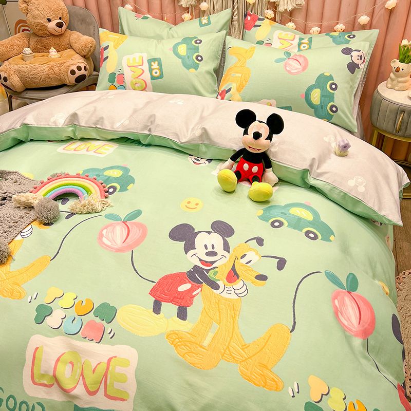 迪士尼纯棉床上四件套全棉儿童床品宿舍三件套可爱被套床单人床笠