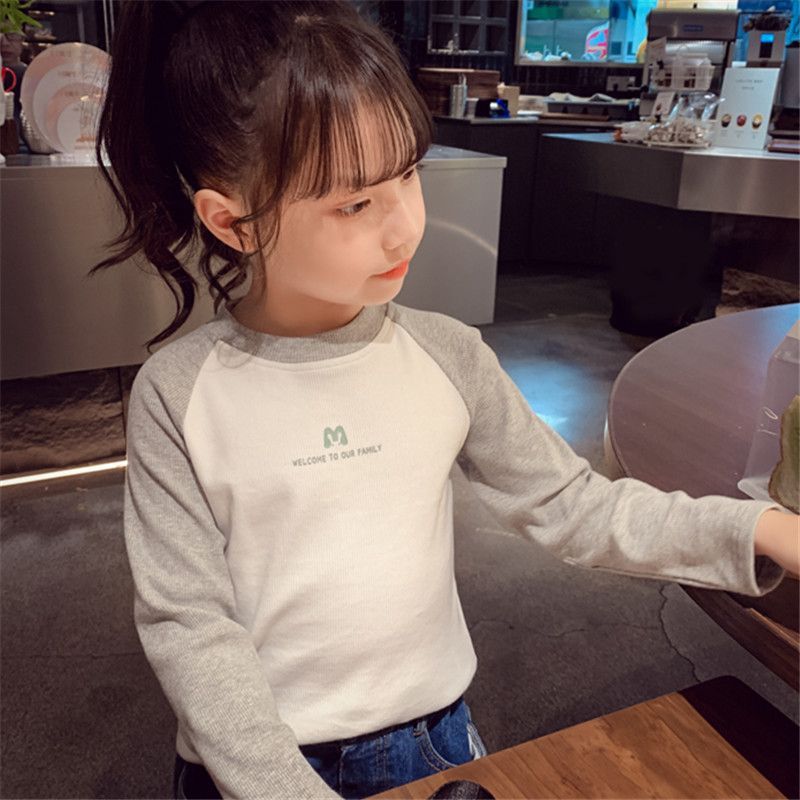 Girls long-sleeved T-shirt spring and autumn  new children's autumn bottoming shirt little girl fashionable autumn top trend