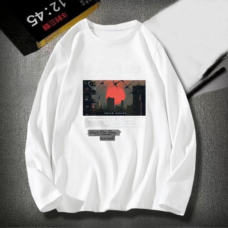 Children's clothing pure cotton boys long-sleeved T-shirt children's bottoming shirt autumn style fashionable  new medium and large children's spring and autumn tops