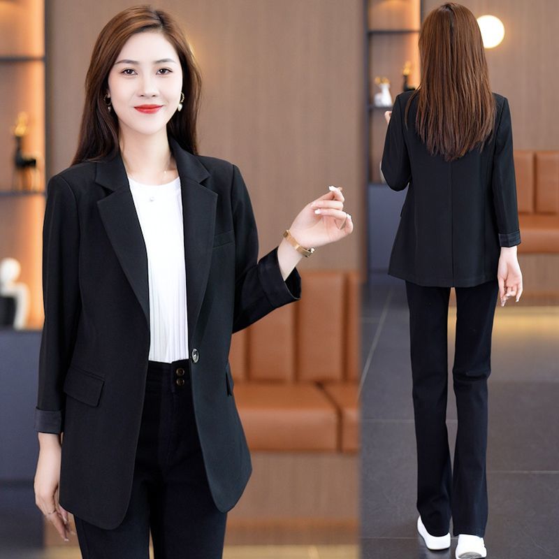 Casual small suit jacket for women 2023 new spring and autumn brown professional temperament versatile high-end suit top