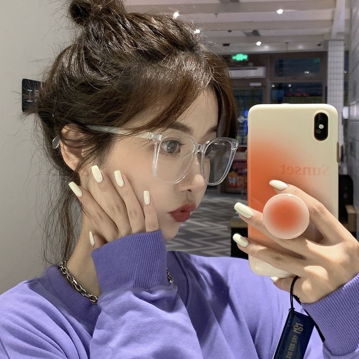 Transparent glasses for short-sighted women, ultra-light, can be equipped with prescription lenses, anti-blue light, men's eye-frame frames for big faces, slimming