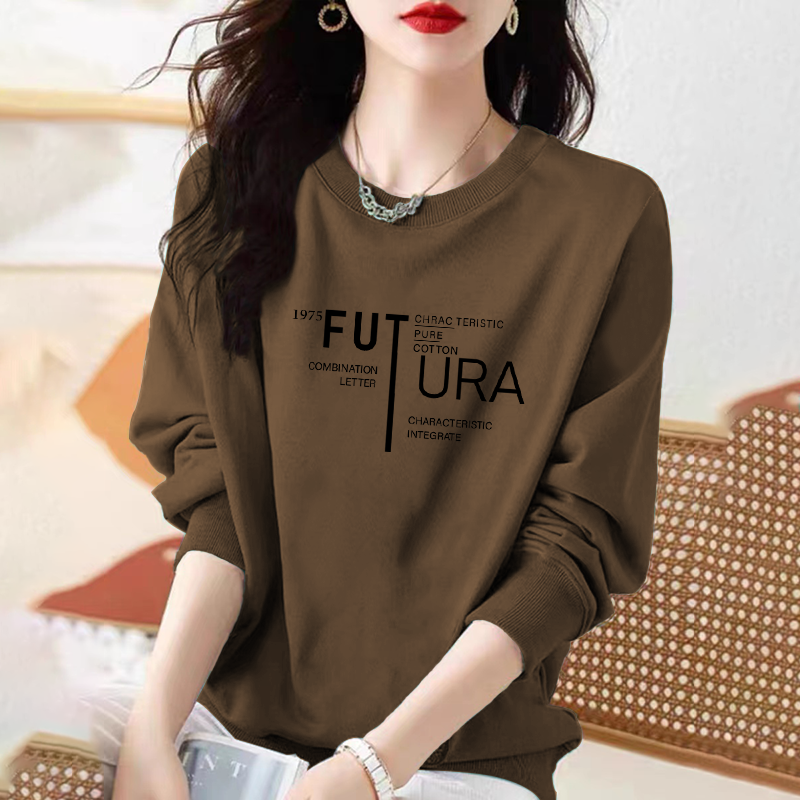 純棉品質韓版衛衣女2023秋冬季新款寬鬆慵懶風長袖薄款圓領上衣