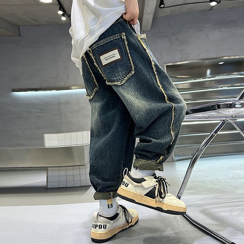Boys' Jeans Spring and Autumn 2023 New Children's Autumn Pants Big Children's Autumn Casual Pants Korean Style Handsome and Trendy