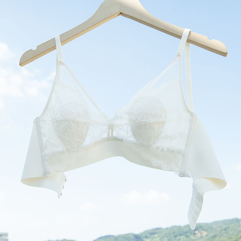 無痕內衣女夏季薄款大胸顯小美背無鋼圈小胸背心聚攏防下垂文胸罩