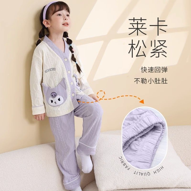 春秋款兒童睡衣女童春秋純棉寶寶小女孩全棉套裝家居服新款卡通