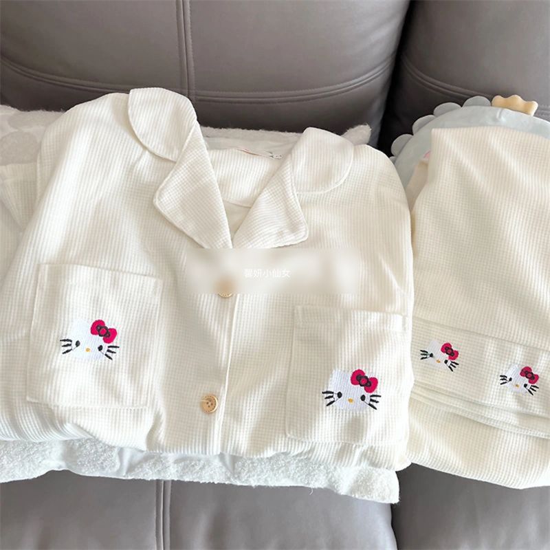 可愛凱蒂貓睡衣女春秋2023新款日系ins長袖夏天可外穿居家服套裝