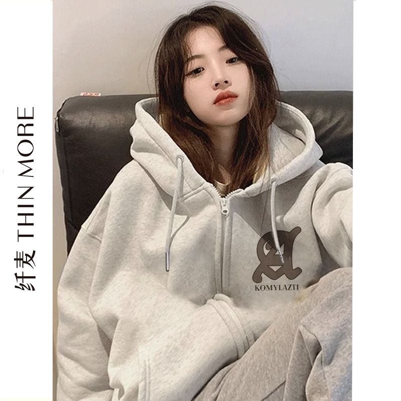 Fianmai 380G heavyweight American trendy brand printed sweatshirt autumn and winter velvet thickened couple jacket long-sleeved top trendy
