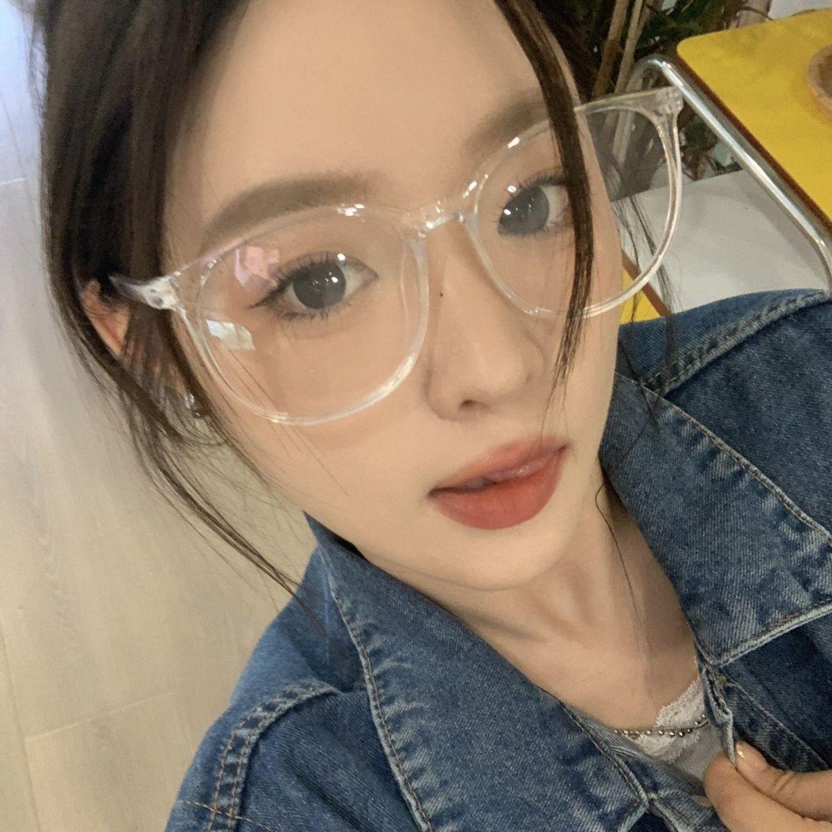 Oversized frame glasses for women with big faces, slimming black frame myopia glasses, can be equipped with prescription lenses, anti-blue light decorative glasses frames