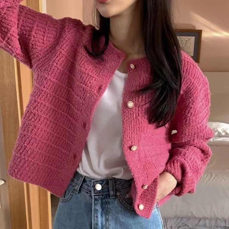 小香風氣質毛衣外套女秋冬季新款韓版網紅短款針織衫開衫上衣女裝