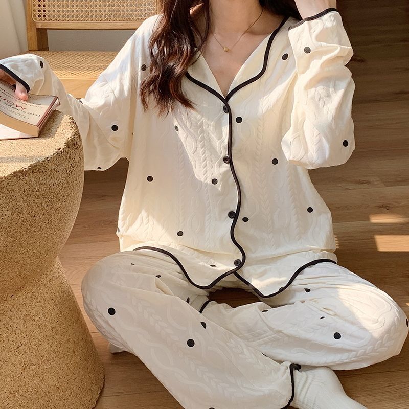 睡衣女春秋季長袖2023年新款學生ins風高顏值甜美可愛家居服套裝