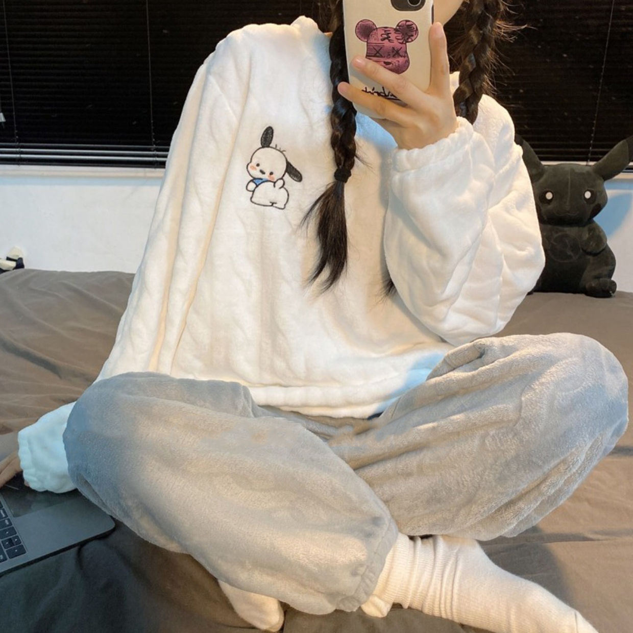 珊瑚絨睡衣女秋冬款加絨加厚保暖套裝法蘭絨休閒可外穿家居服冬季