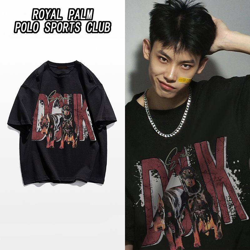 ROYAL PALM POLO美式重磅純棉復古短袖t恤男半袖夏季男裝寬鬆體恤