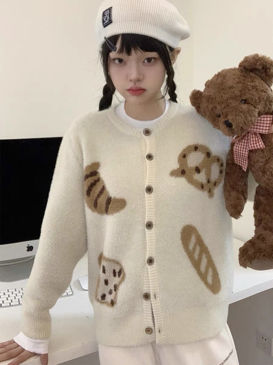 毛衣外套女秋裝新款韓版寬鬆外搭女秋冬針織開衫學生女中長款外套
