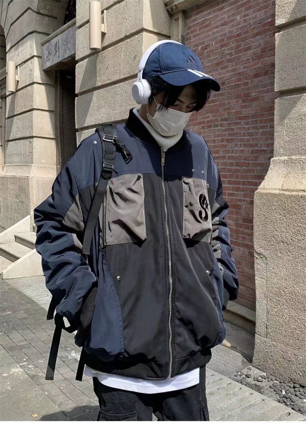 Men's Pilot Jacket American Street Style Patchwork Cotton Coat_voghion.com