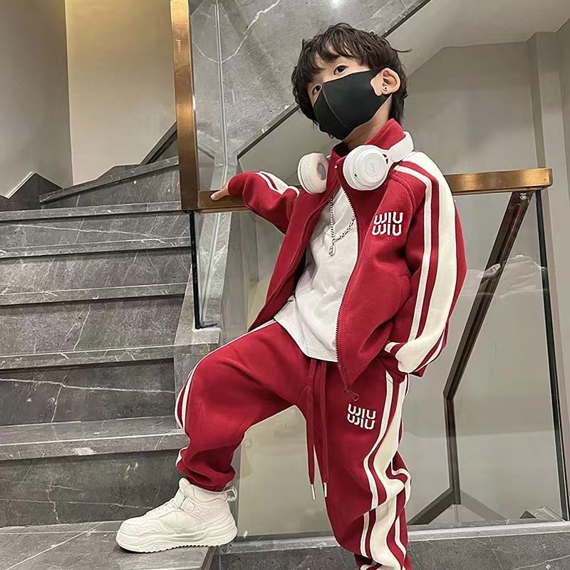 2023 new children's sports suits, trendy back-to-school outfits for boys and girls, trendy boys' autumn two-piece sets, popular styles