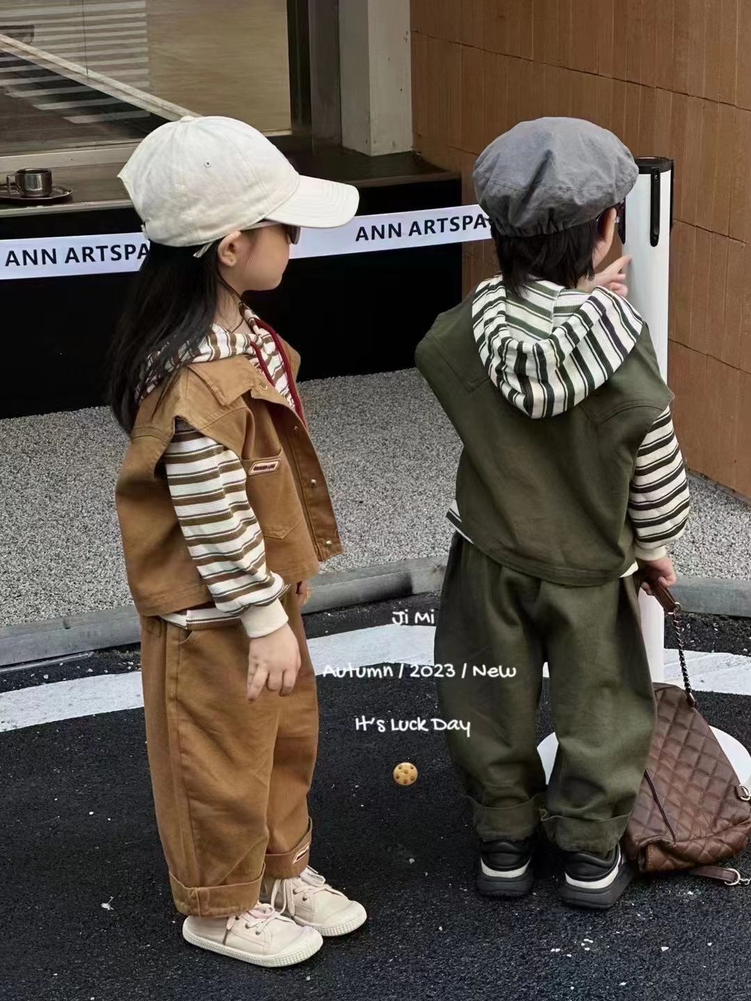秋款小童男童套装韩版马甲长袖秋季新品爆款三件套带帽潮款
