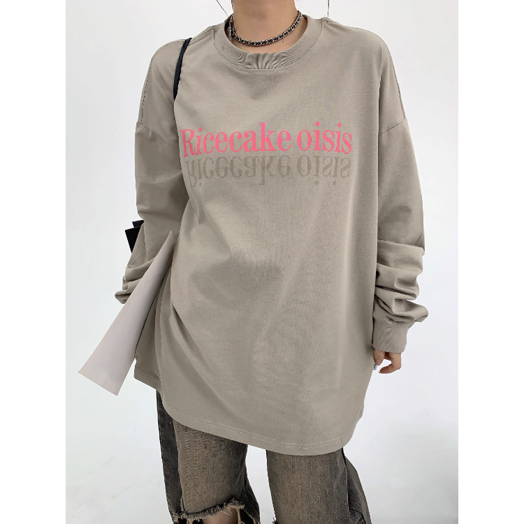 重磅純棉美式復古內搭打底衫女春秋季新款oversize潮牌情侶上衣女