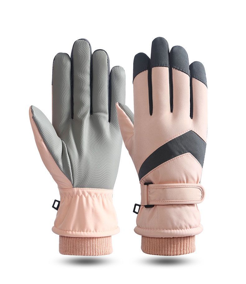 Ski are warm cold resistant women's winter outdoor cycling, with thick velvet touch screen, windproof and waterproof for_voghion.com
