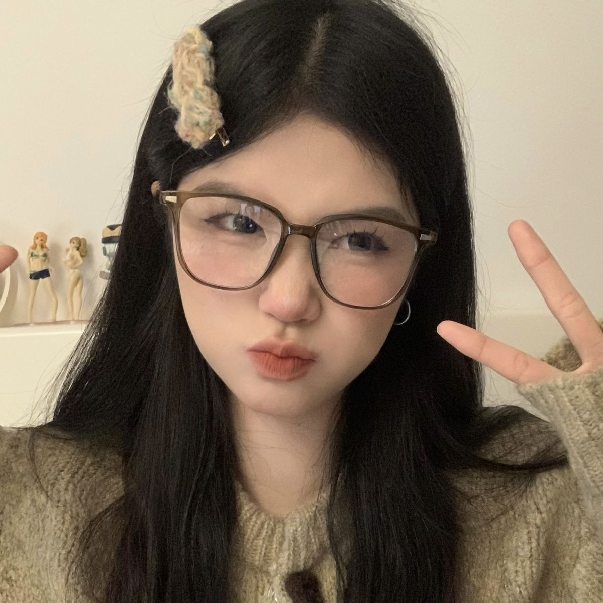 超輕眼鏡框女可配度數近視鏡片大框素顏圓臉韓版冷茶色眼睛鏡架潮